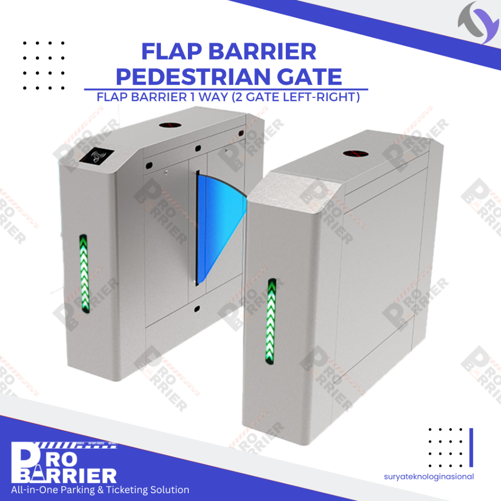 Jual Flap Barrier 1 Way / 1 Jalur - (2 Flap Right-Left) Pedestrian Gate ...