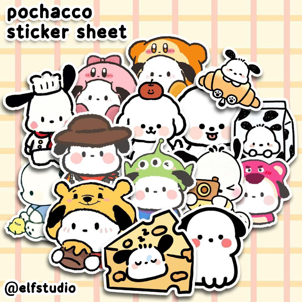 Jual Pochacco Stiker Pack Sanrio Aesthetic Dekorasi Tumblr Sticker ...