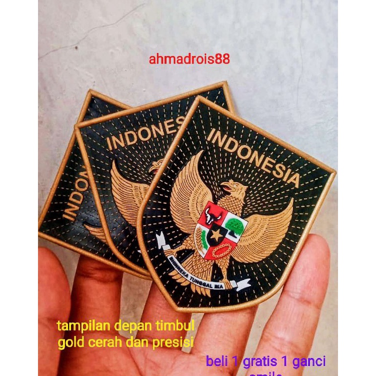 Jual logo timnas indonesia logo garuda timnas gold patch rubber pres ...