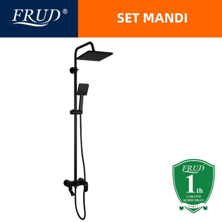 Jual Frud R24001-6 Paket Lengkap Rain Shower Tiang Mandi Hitam Air ...