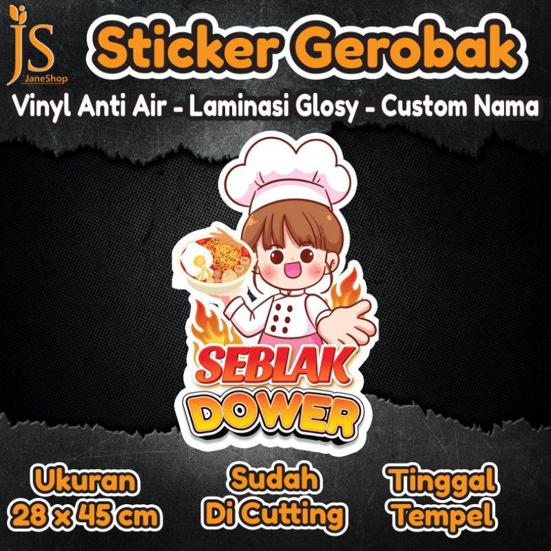 Jual Sticker Kaca Gerobak / Etalase | Crombolini | Bakso Aci | Ukuran ...