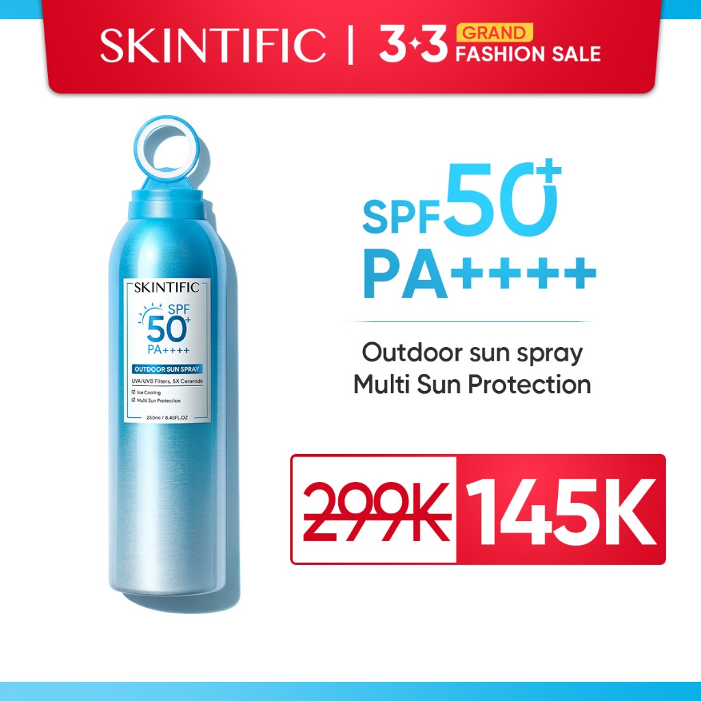 Jual SKINTIFIC Outdoor Sun Spray SPF50+ PA++++ sunscreen sunblock badan