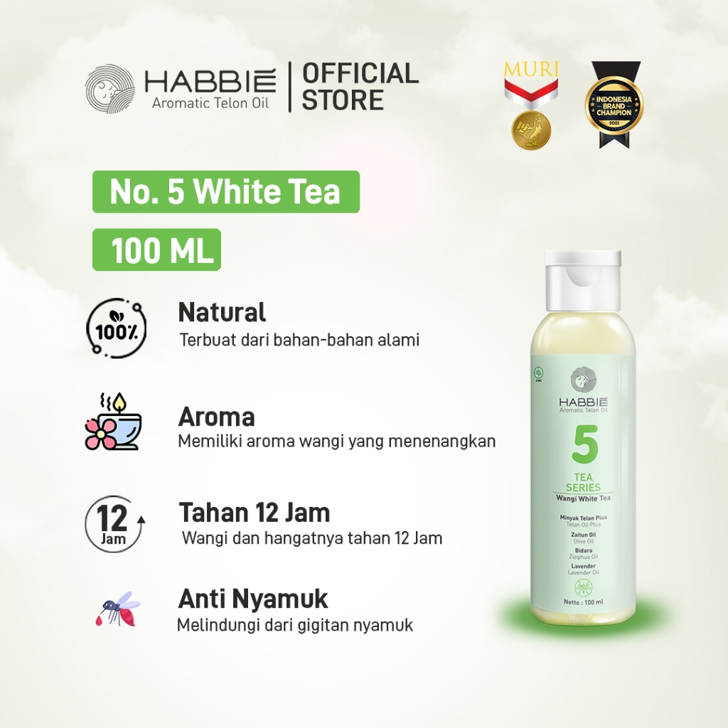 Jual Habbie Aromatic Minyak Telon 05. White Tea 100ml | Shopee Indonesia