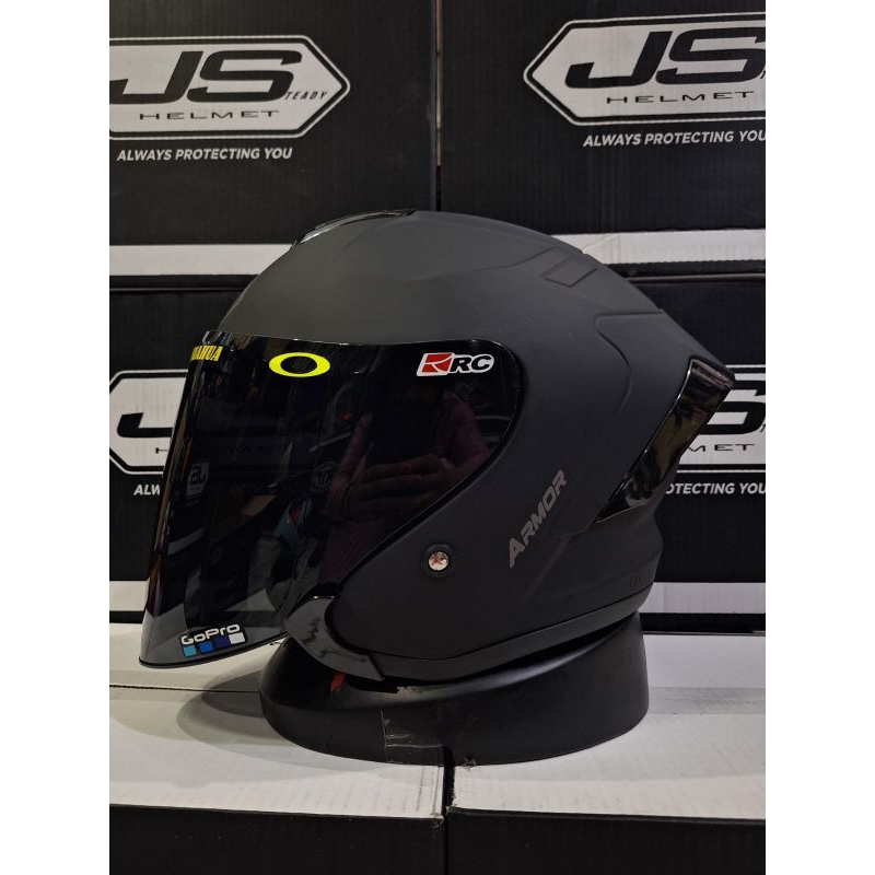 Jual HELM JS ARMOR SOLID BLACK DOFF SINGLE VISOR | Shopee Indonesia