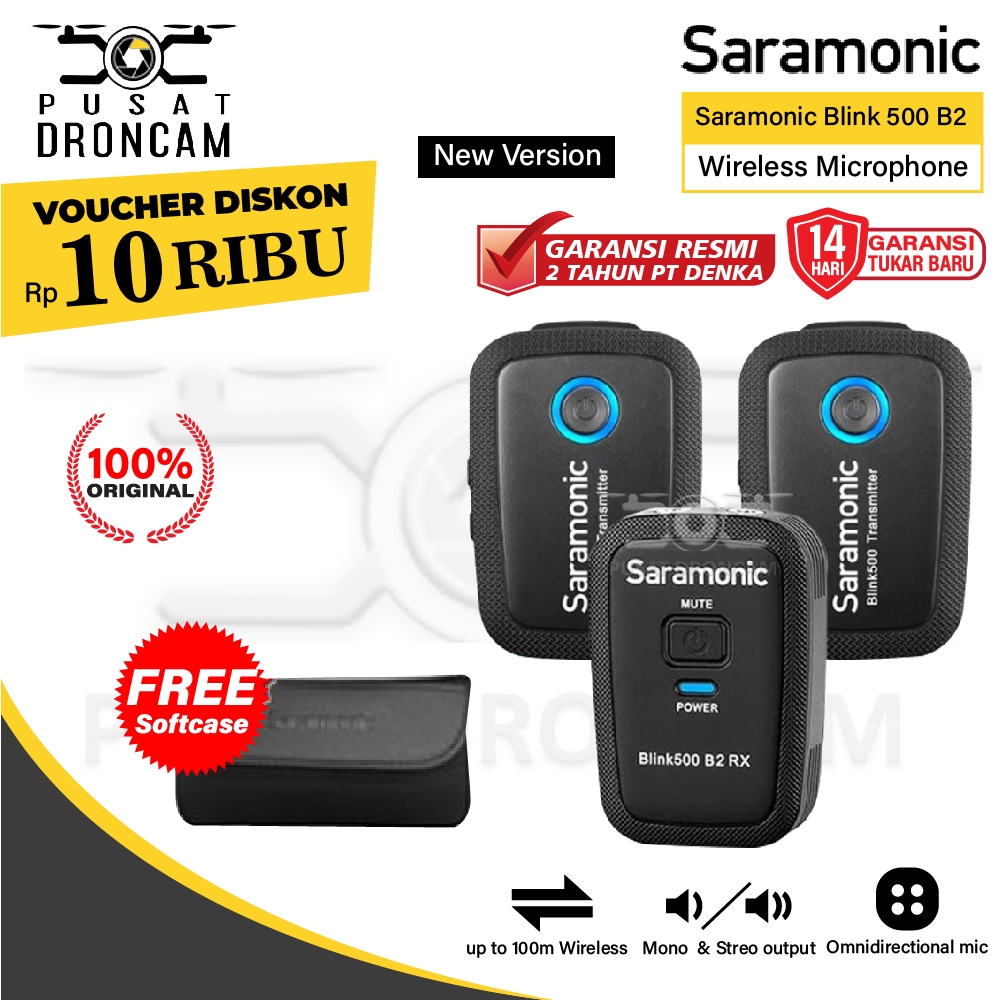 Jual Saramonic Blink 500 B2 New Version B2 Plus Wireless Mic