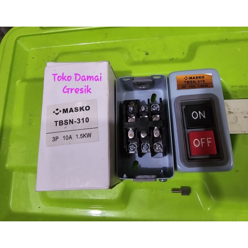 Jual Masko Power Push Button Switch On-Off 3 phase 10A TBSN-310 ...