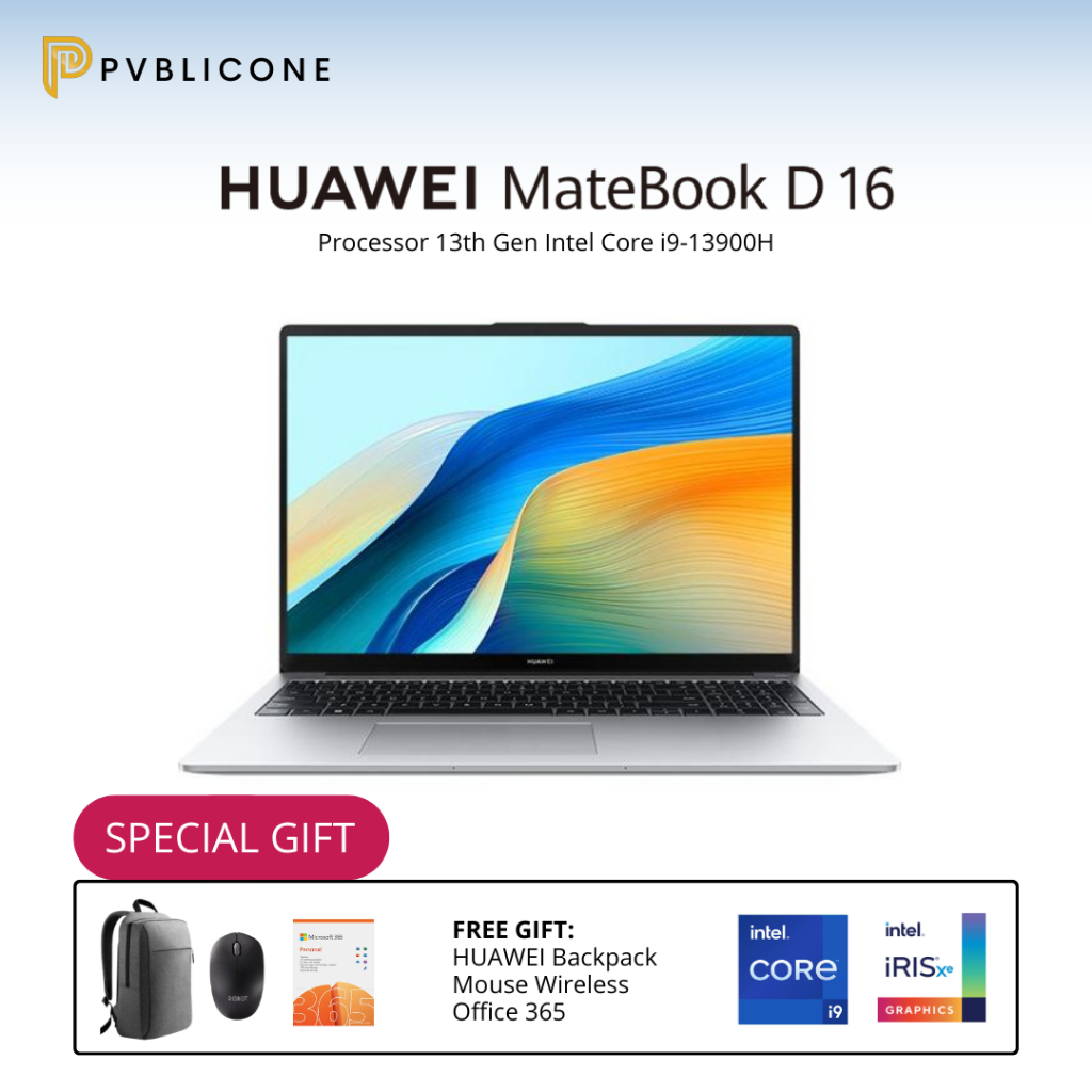Jual HUAWEI MateBook D16 Laptop [16GB + 1TB] Gen 13 Intel® Core™ i9 ...