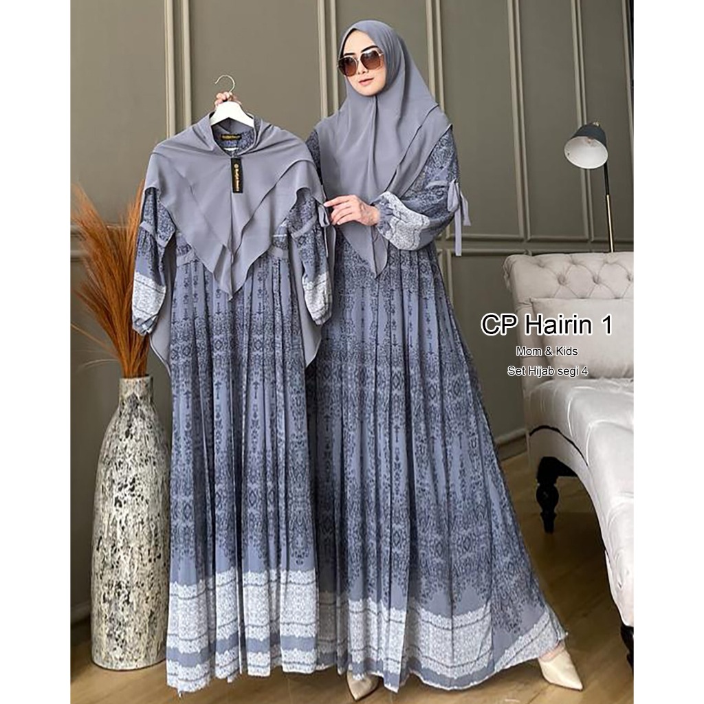 Jual Khadijah Humaira Gamis Syari Couple Ibu Anak Ceruty Babydoll ...