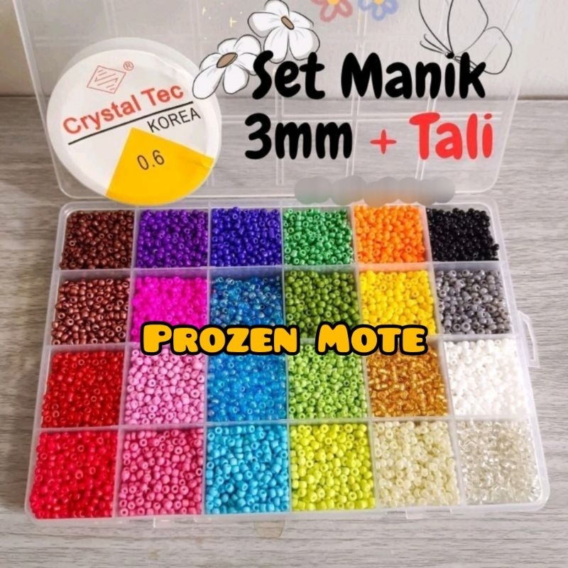 Jual Paket Hemat Manik Manik 24 Sekat / 24 Warna Manik Pasir Payet ...