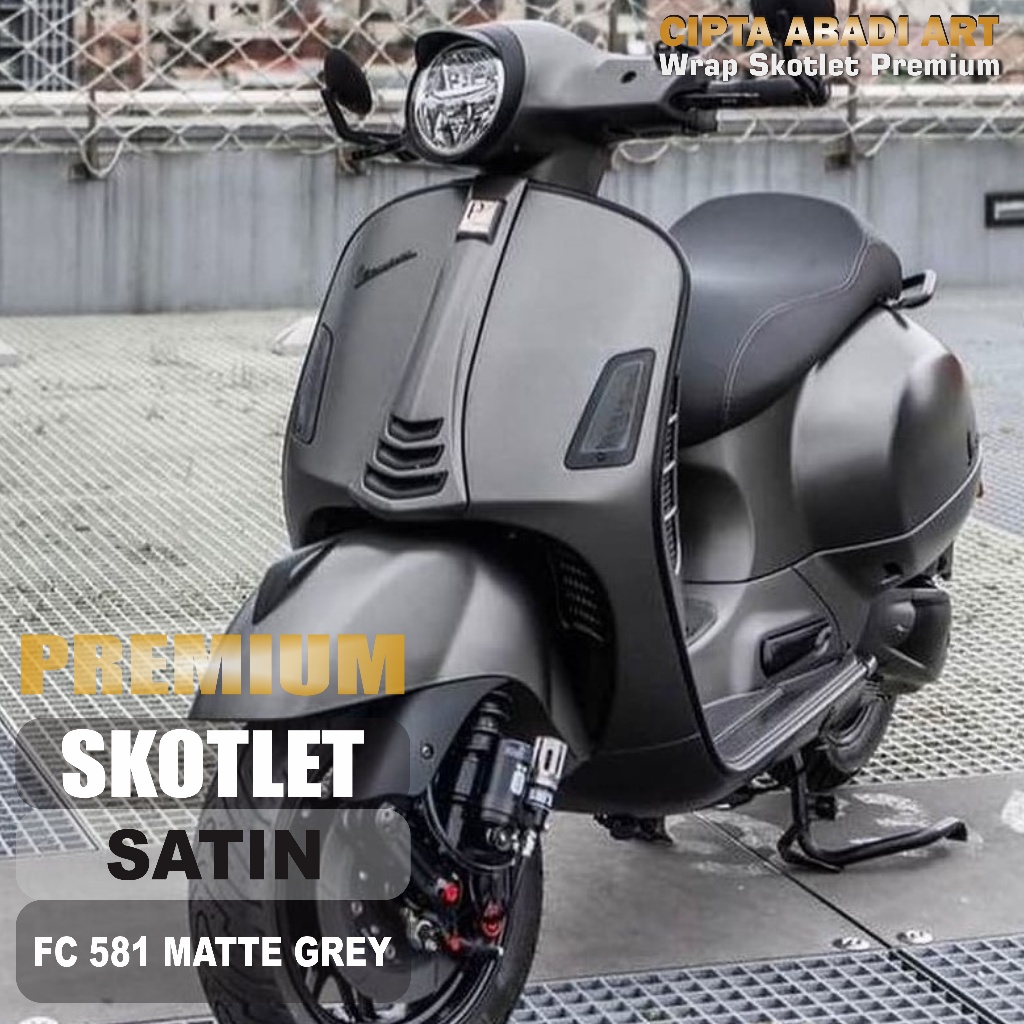 Jual STIKER SKOTLET MOTOR MATTE CHROME DARK GREY DOFF STICKER PREMIUM