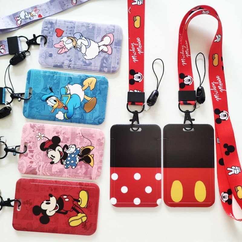 Jual Mickey Minnie Mouse Disney ID Card Holder Lanyard 1 Name Tag