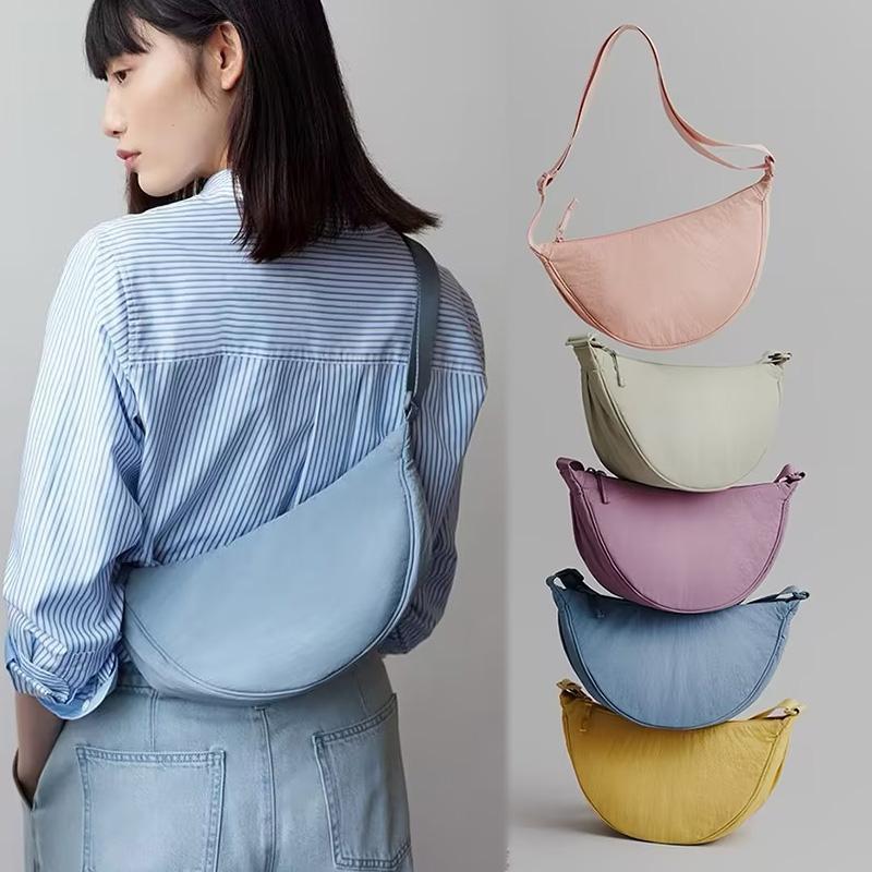 Jual Tas Bahu Cewek Wanita half moon nylon Tas Selempang Wanita Warna ...