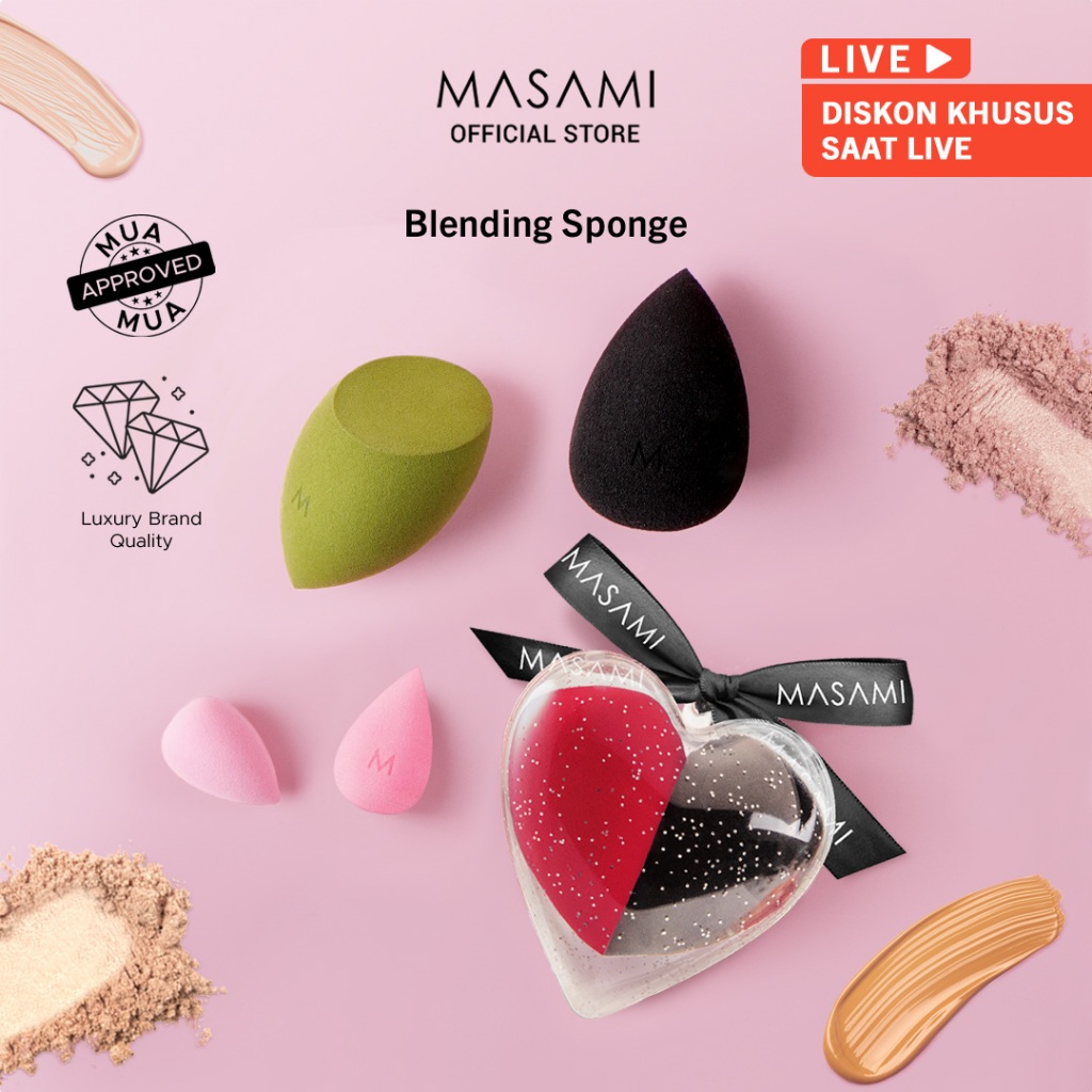 Jual Masami Blending Sponge Latex Free / Beauty Blender Black Sesame