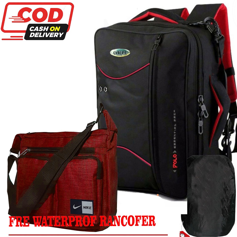 Jual Promo Cuci Gudang Ransel / Slempang Tas 3in1 Polo Tas MAP HVS Tas ...