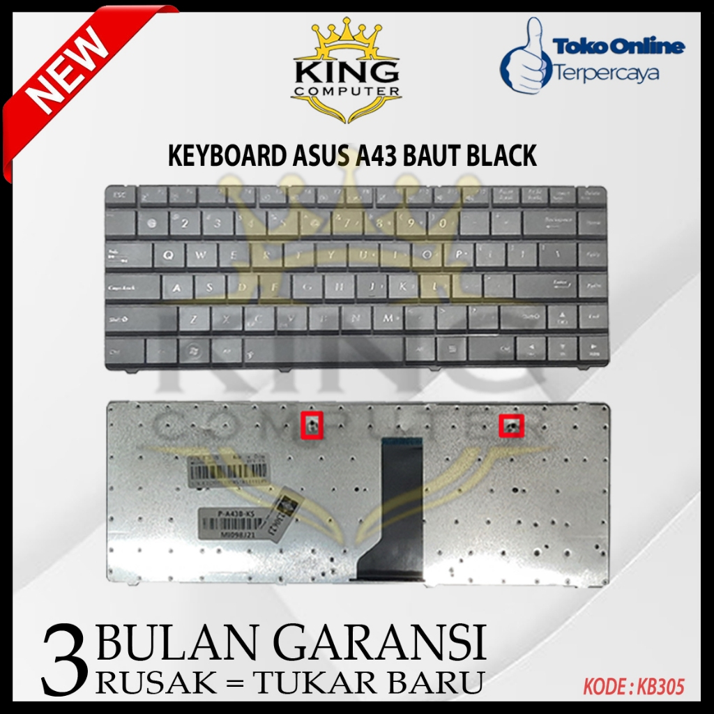 Jual KEYBOARD ASUS X43U X43 K43 K43E K43SJ K43T K43U A43 A43E A43U ...
