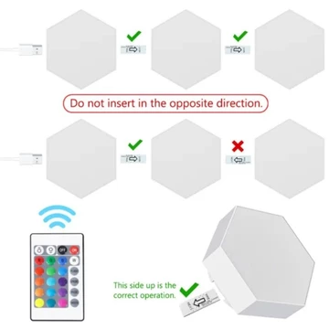 Hexagon RGB LED Lampu Kamar Tidur Aesthetic DIY Gaming Setup Touch Control