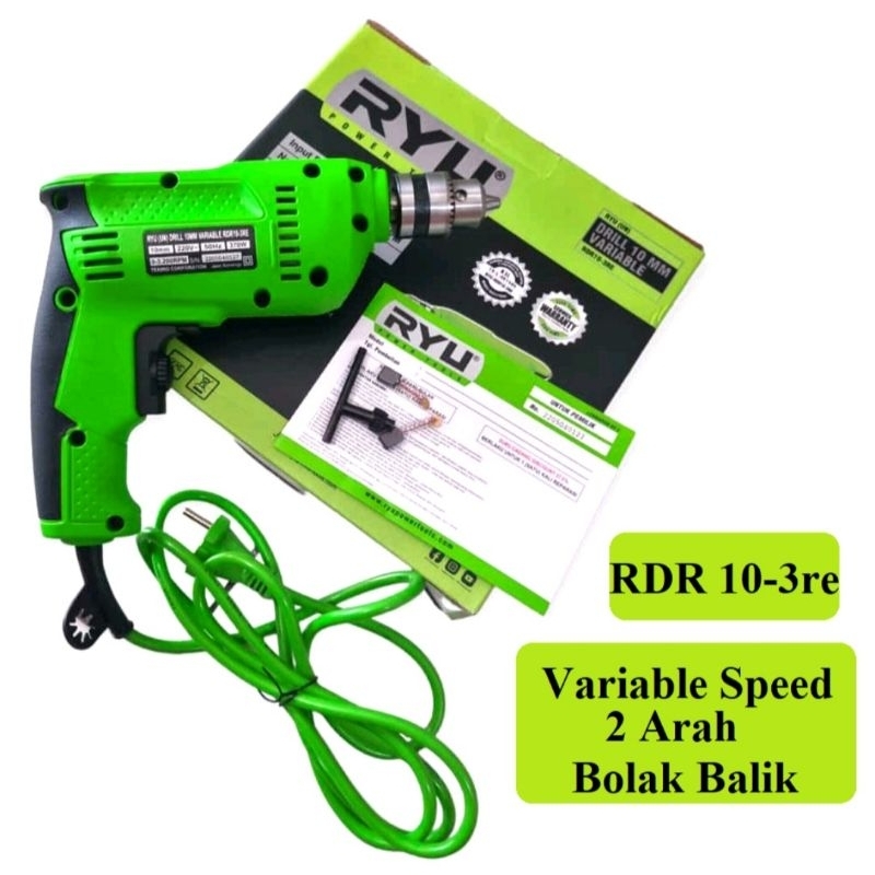 Jual MESIN BOR BESI KAYU 10MM RYU RDR10-3RE RDR 10-3 REVERSIBLE BOLAK ...