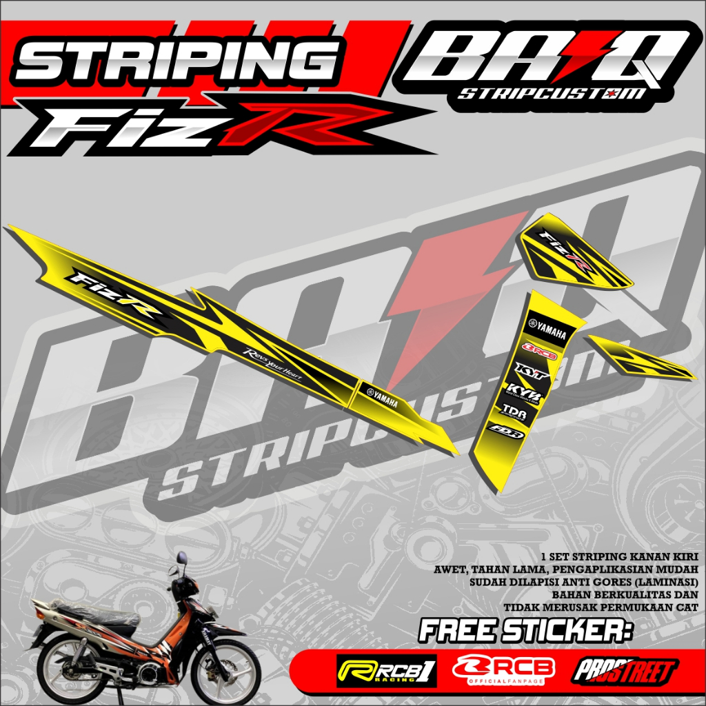 Jual STICKER STRIPING FIZ R - STRIPING FIZ R PREMIUM MOTIF RACING ...