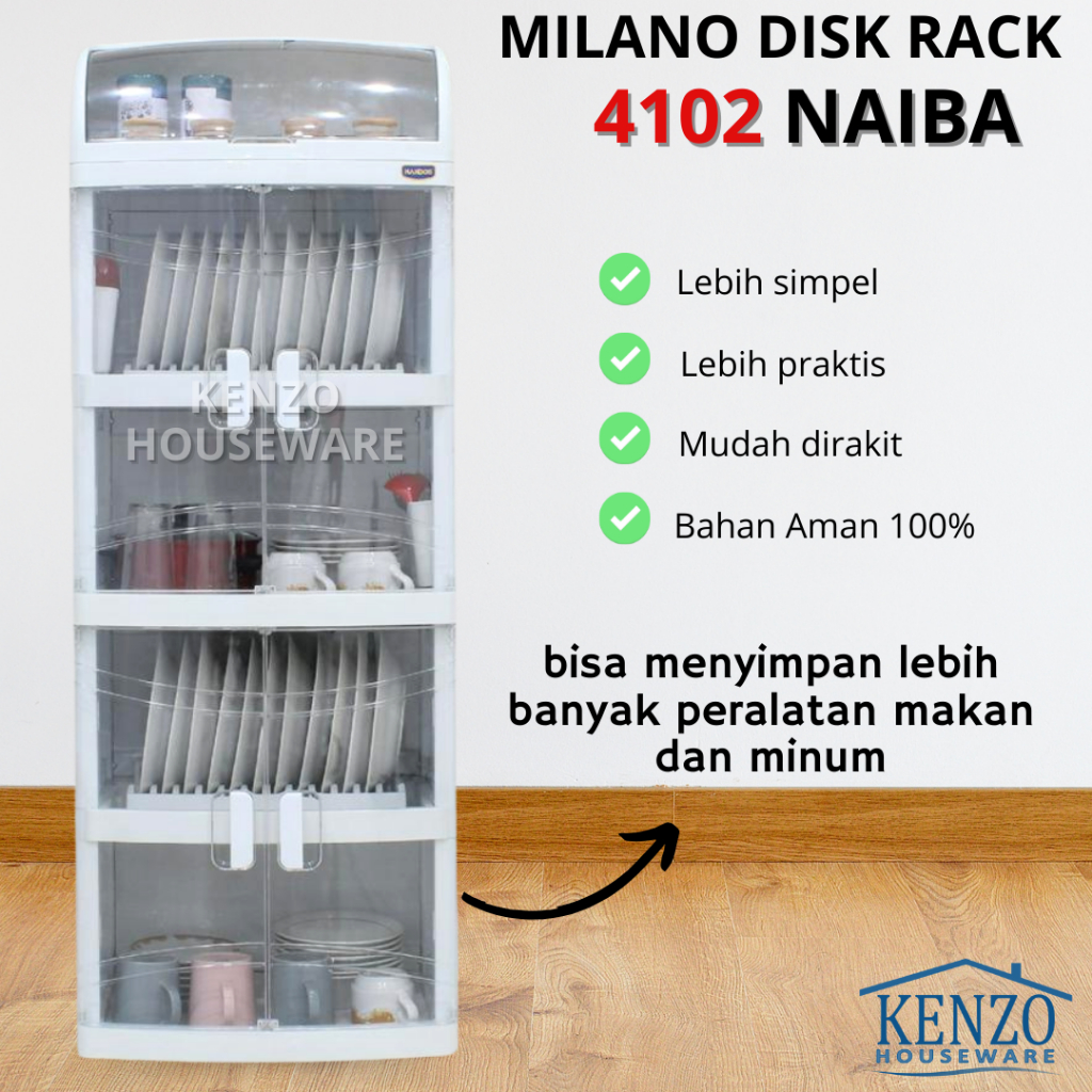 Jual Rak Piring 5 Susun Dengan Tutup MILANO DISH RACK NAIBA Lemari ...