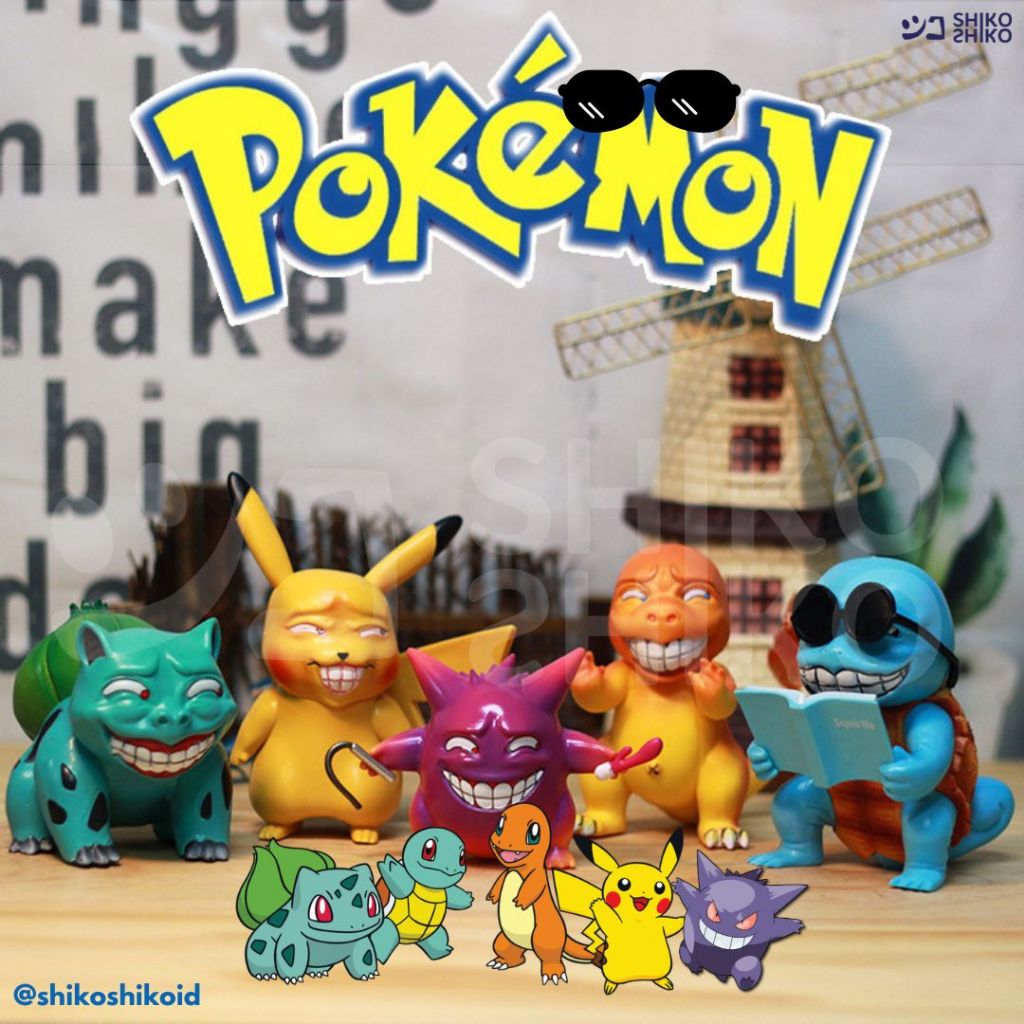 Jual FGpuf Figure Pokemon Ugly Face Figur Mainan Pikachu muka jelek ...