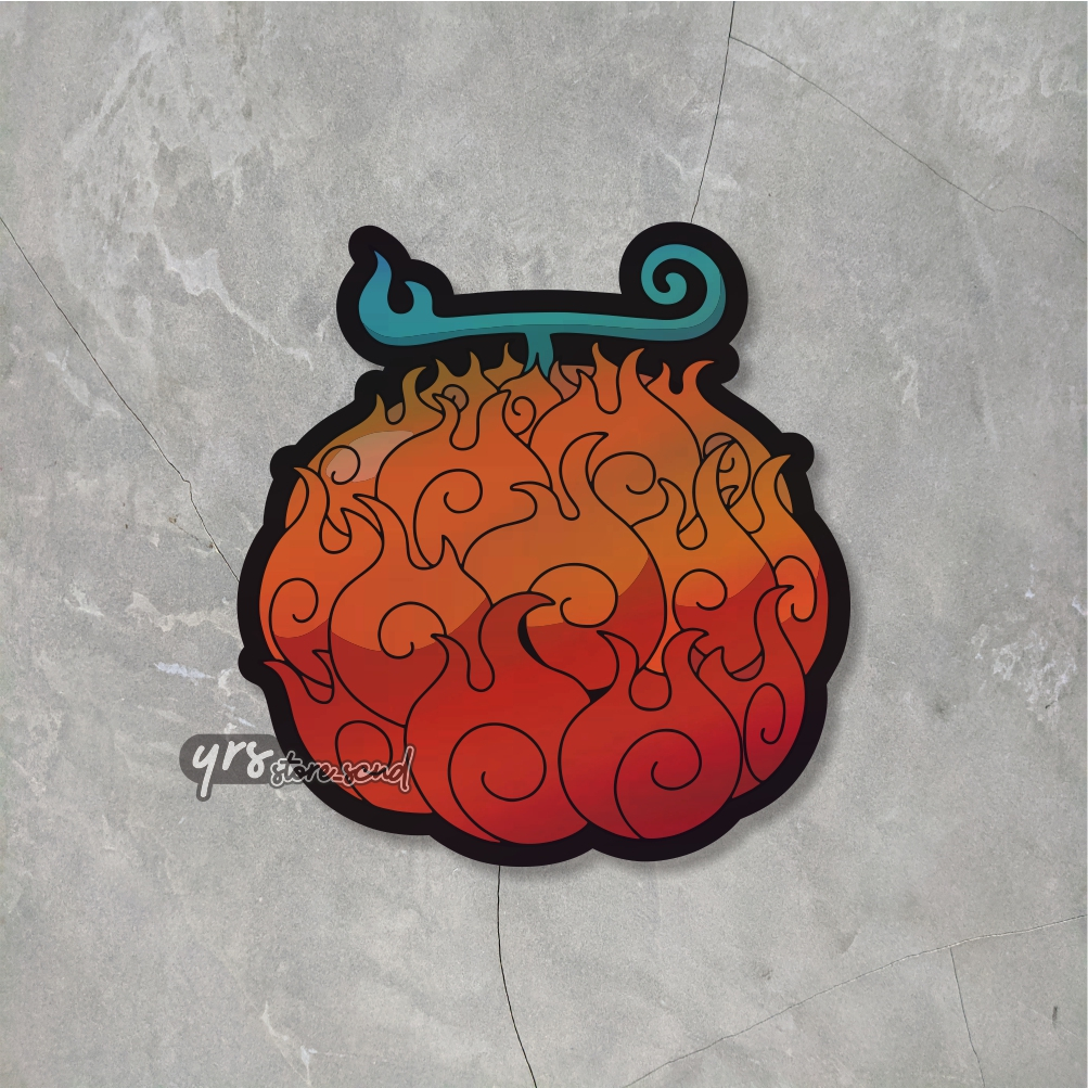 Jual Sticker Anime One Piece Buah Mera Mera No Mi Sticker case hp ...