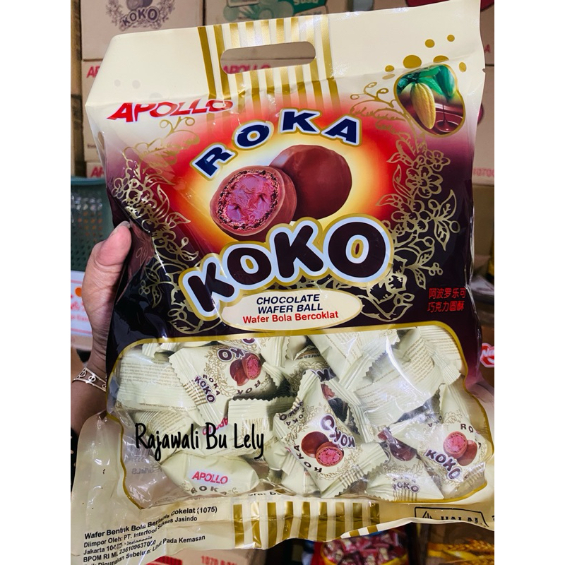 Jual Apollo Roka 50pcs (300gr) Coklat Kacang KOKO Pandan Susu bag wafer ...