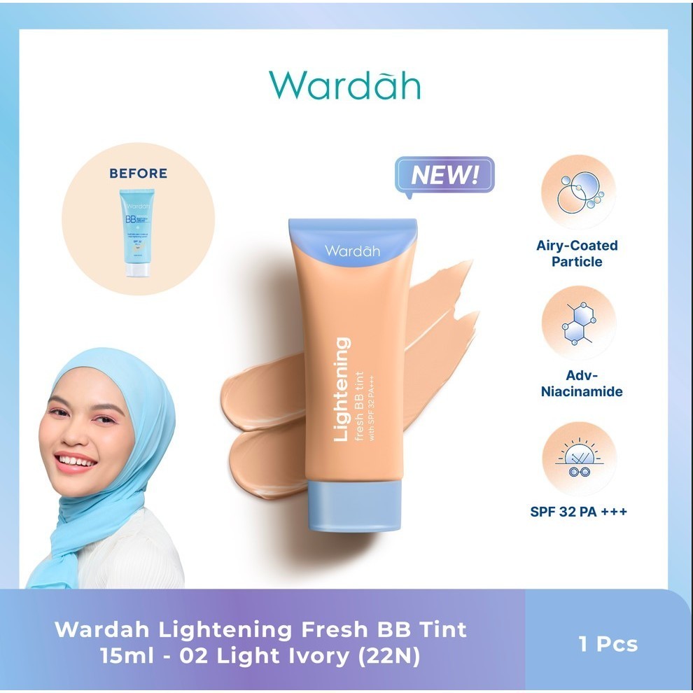 Jual WARDAH BB CREAM LIGHTENING NATURAL 15 ML ( BB TINT 02 Light Ivory ...