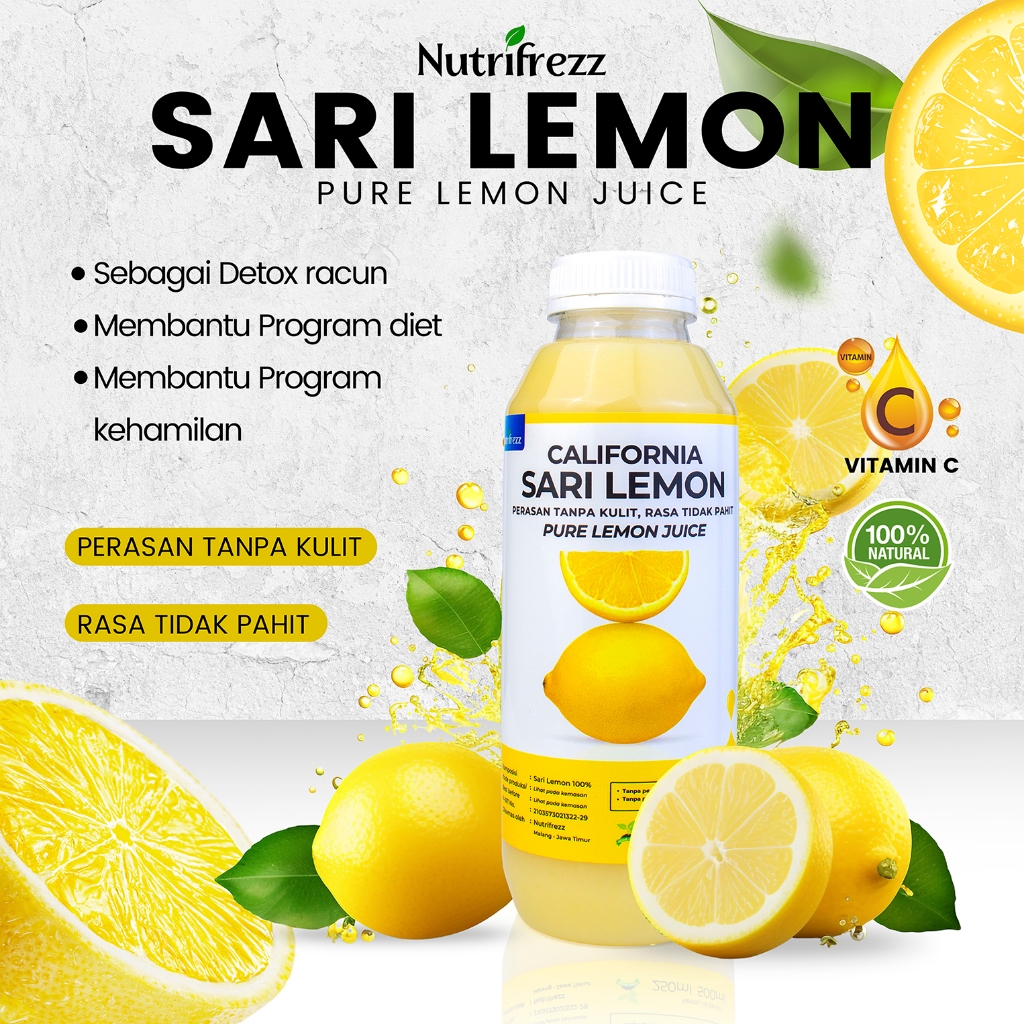 Jual Nutrifrezz Sari Lemon 100% Natural Lemon Extract 500ML | Shopee ...