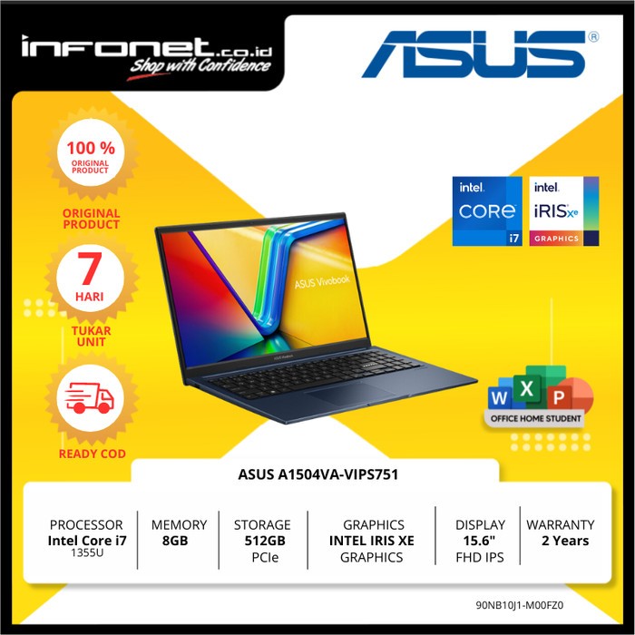 Jual ASUS A1504VA-VIPS751 i7 1355U 8GB 512GB 15.6
