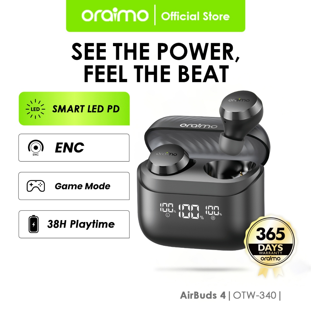 Jual Oraimo TWS AirBuds 4 OTW-340 True Wireless Stereo Bluetooth Gaming ...