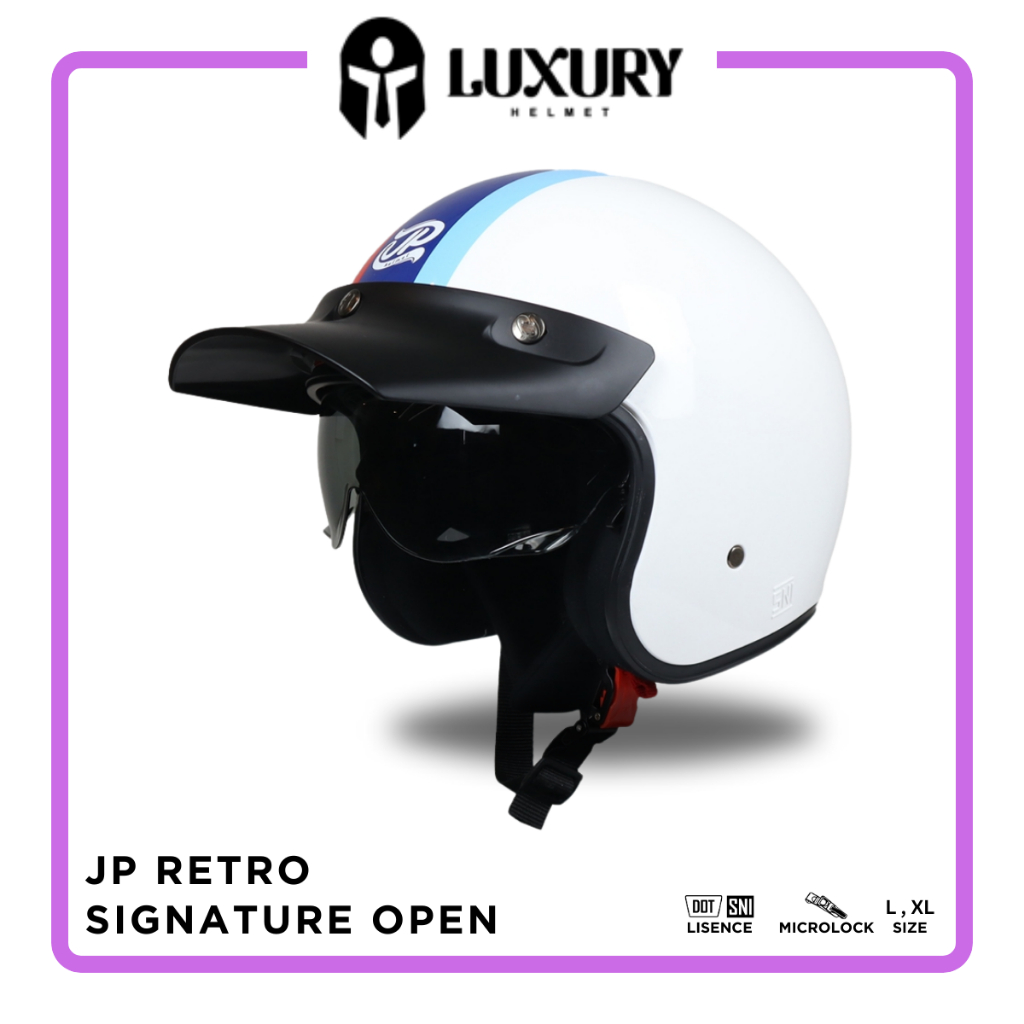 Jual Helm Classic Half face JP Retro Signature Open SO 03 | Shopee ...