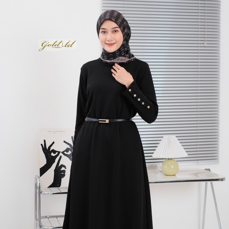 Jual GAMIS BUTTON Korean Style / Larissa Batwing / Gamis Iner Kancing ...