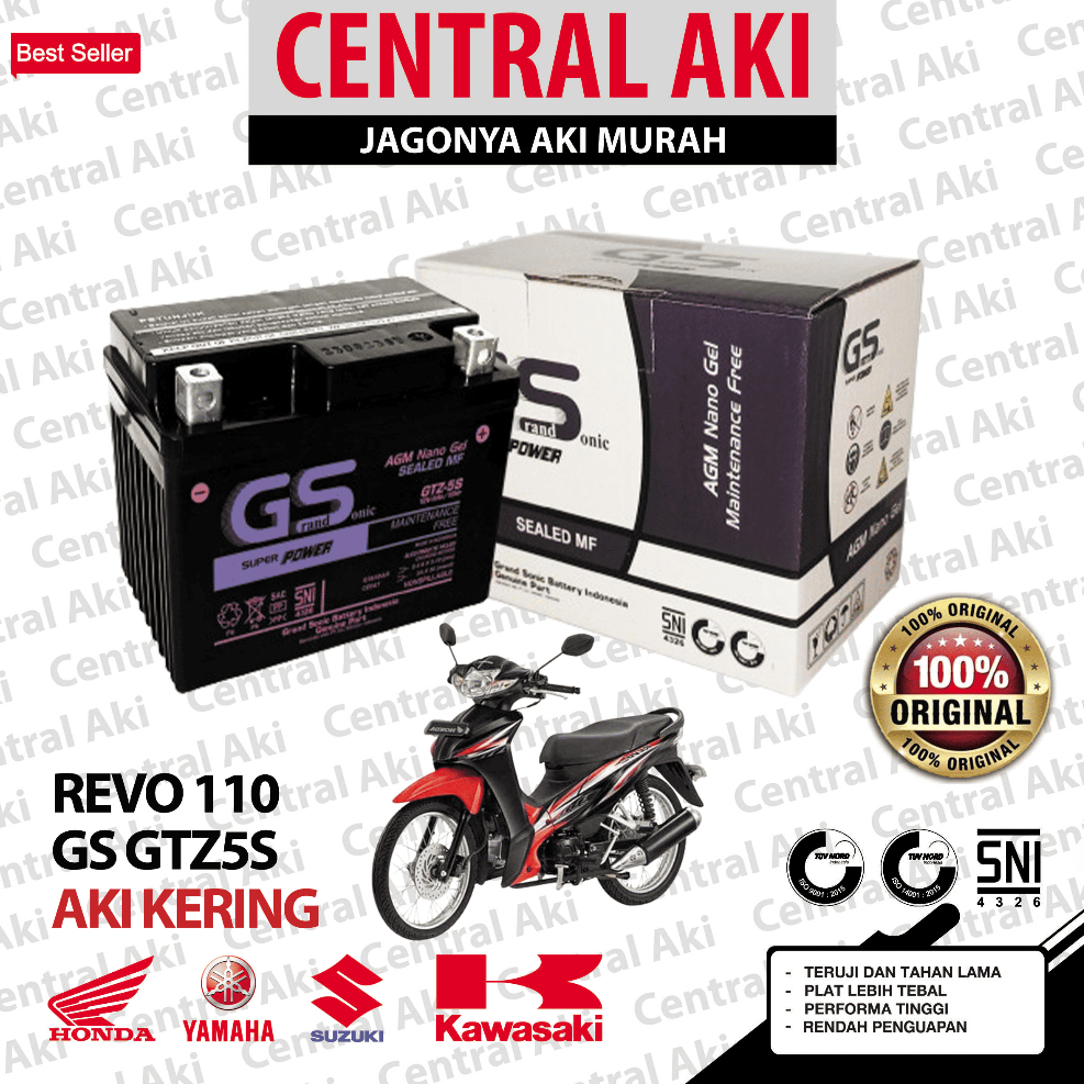 Aki Motor Honda ABSOLUTE REVO 110 GTZ5S - Free Bubble Dus