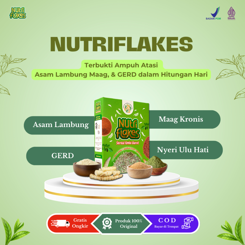 Jual Nutriflakes Sehat Solusi Mengatasi Masalah Asam Lambung Maag