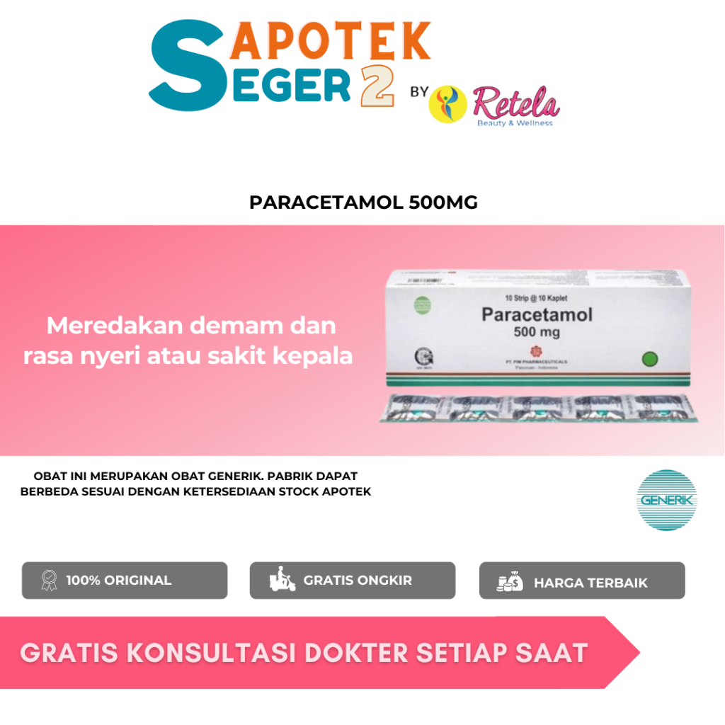 Jual Paracetamol Mg S Gen Paracetamol Pereda Nyeri Demam Sakit Kepala Shopee