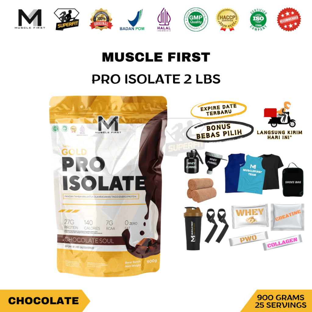 Jual M1 Muscle First Pro Isolate Gold Whey Isolated Protein 2 LBS 900 ...
