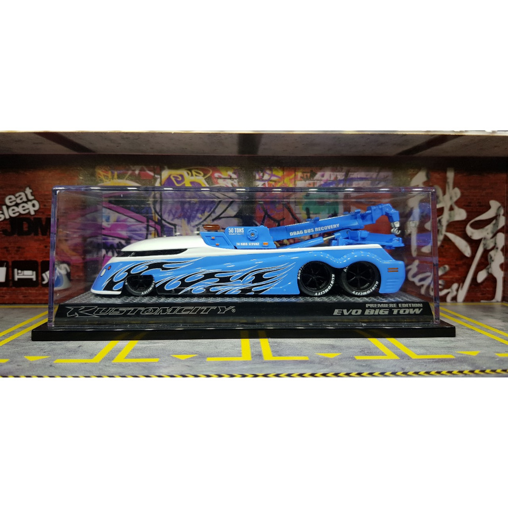 Jual Hotwheels KustomCity evo big tow drag bus recovery