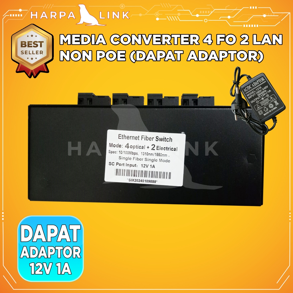 Jual Media Converter 4 FO 2 LAN 4 SC 2 RJ45 10/100 Mbps Full Body ...