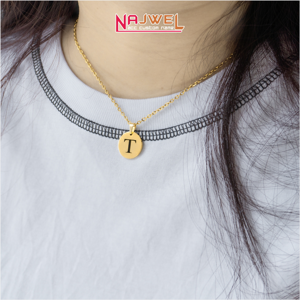 Jual Kalung Titanium Custom Inisal Nama Aksesoris Fashion Kalung Model