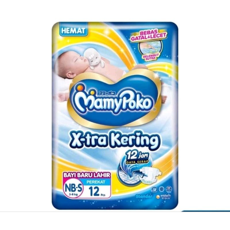 Jual Mamypoko Newborn Extra Kering Isi 12 Pcs ( Perekat)bayi Baru Lahir ...