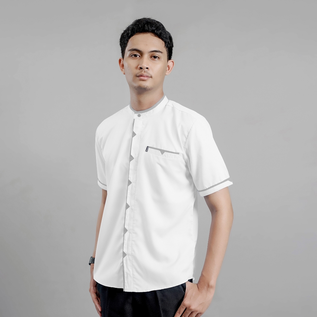 T Zone Print Muslim 2025 Baju Koko Lengan Pendek Pria main image 1