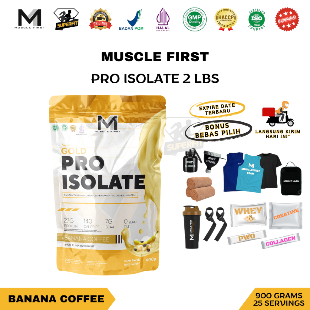 Jual M1 Muscle First Pro Isolate Gold Whey Isolated Protein 2 LBS 900 ...