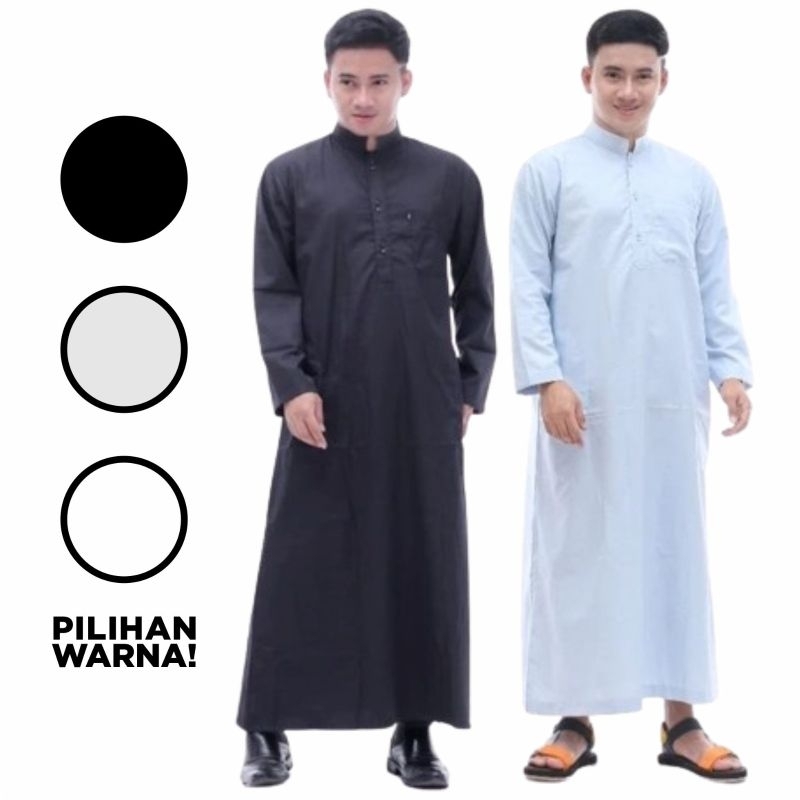 Jual JUBAH PRIA DEWASA / GAMIS PRIA / GAMIS HITAM / THOBE ARAB / GAMIS