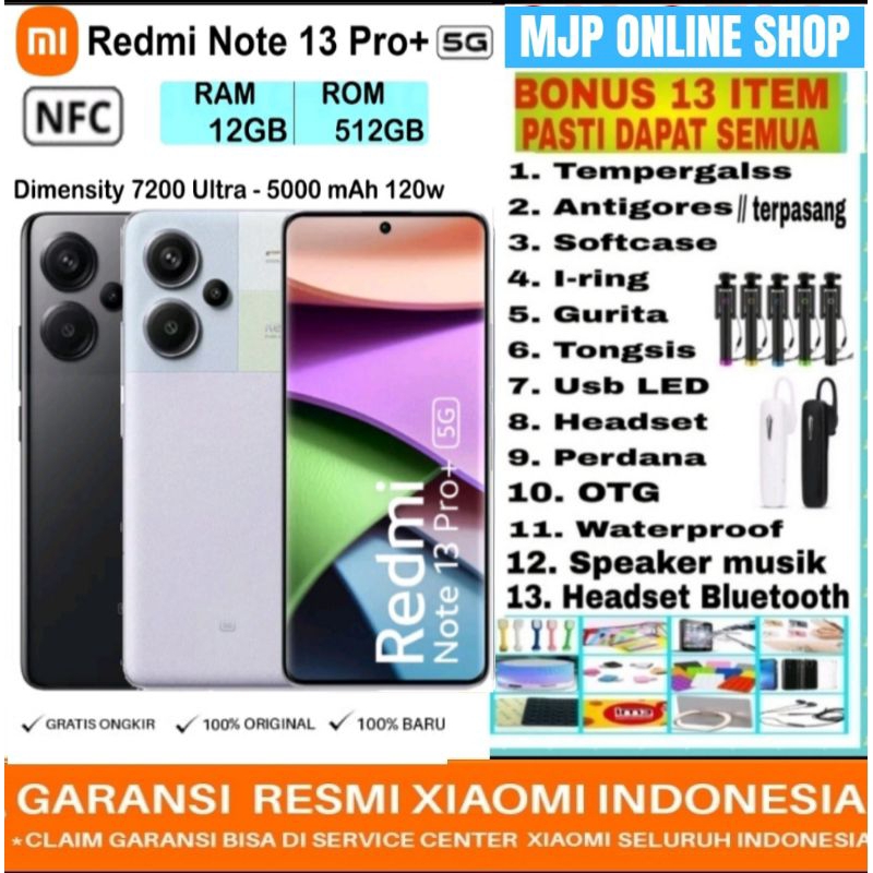 Jual XIAOMI REDMI NOTE 13 PRO PLUS 5G 12/512GB RAM 12GB ROM 512GB ...