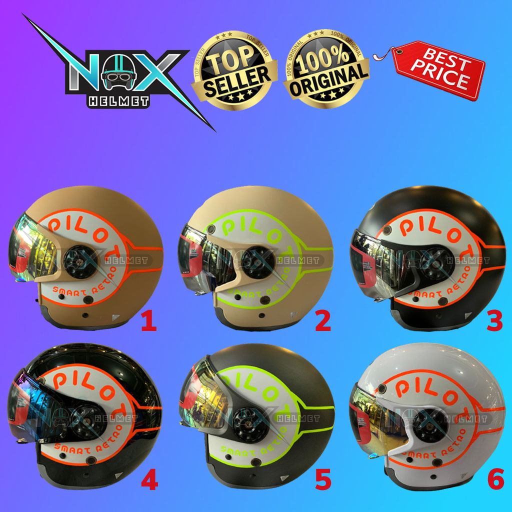 Jual Helm Pilot MRX Motif Smart Retro Classic (ongkir 2kg) | Shopee ...