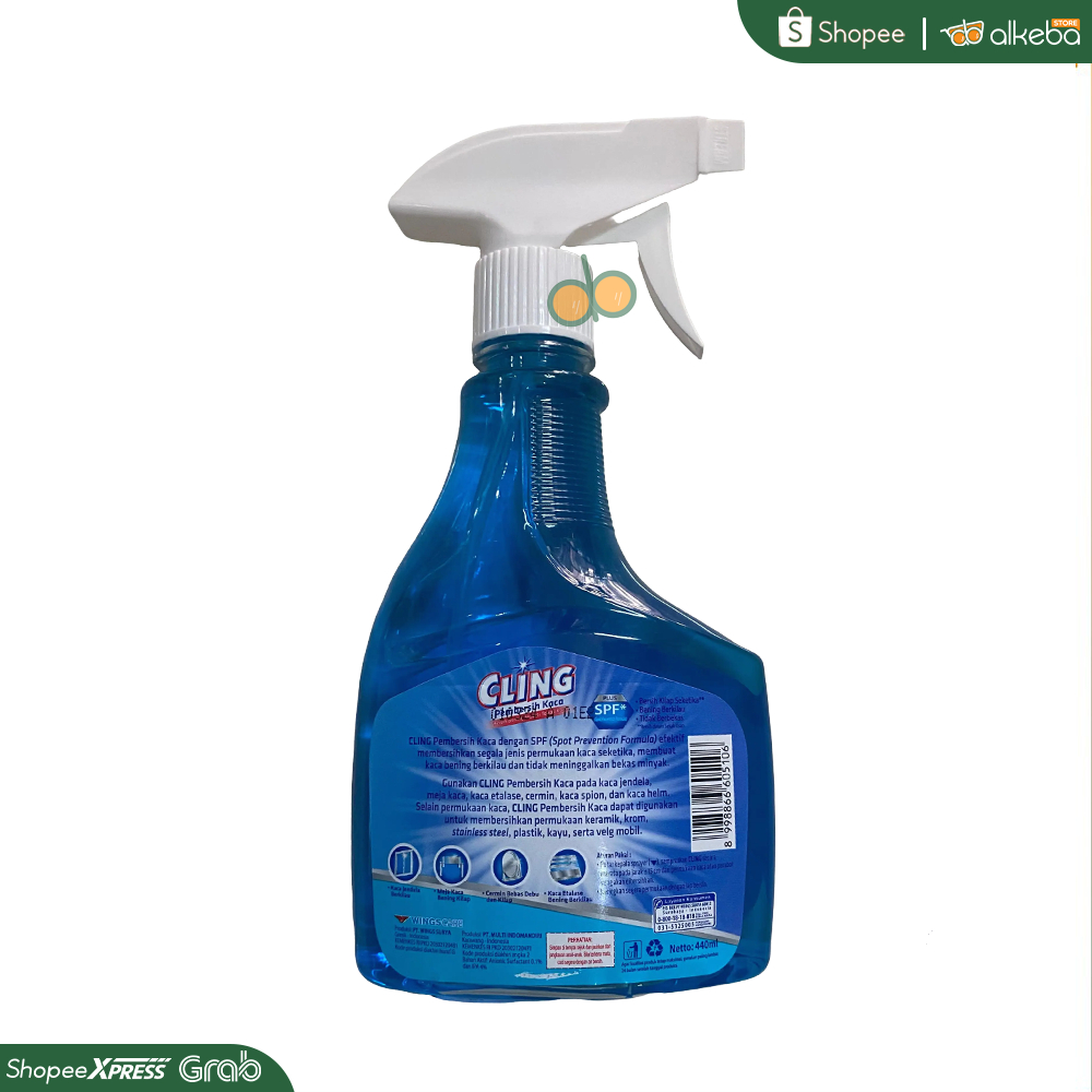 Jual Cling Pembersih Kaca Botol 440Ml Cairan Glass Cleaner 440 Ml Spray ...