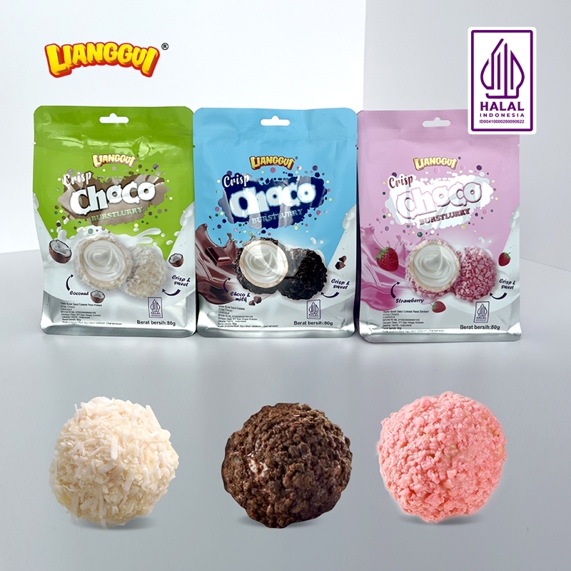 Jual [HALAL] LIANGGUI Crisp CHOCO COCONUT/ STRAWBERRY/ CHOCO & MILK ...