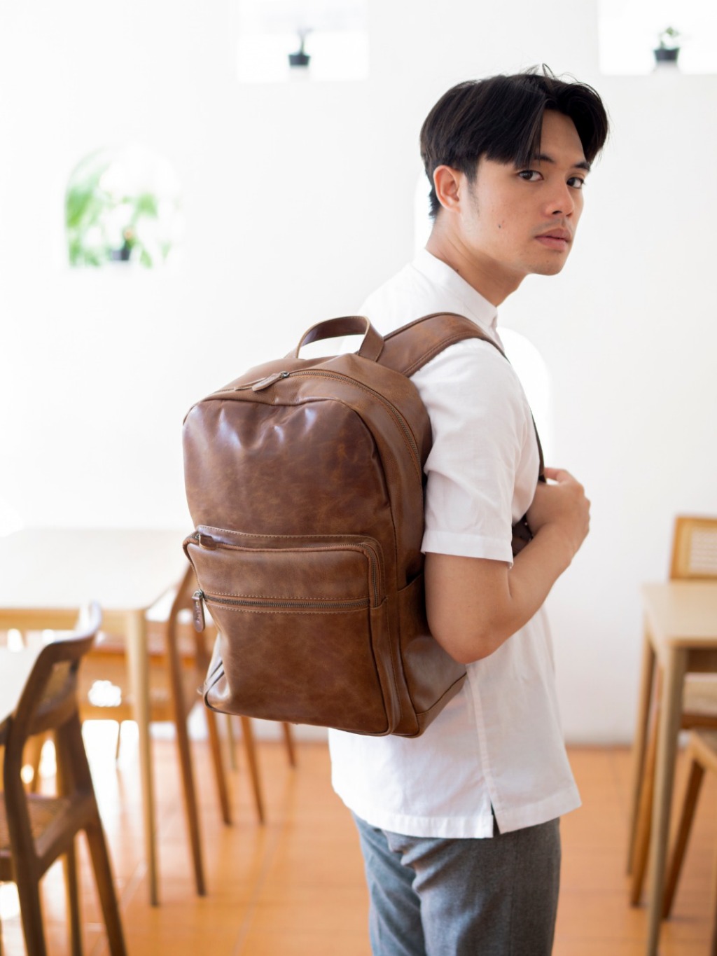 Jual Kenes Leather Tas Ransel Pria Kulit Asli Backpack SMITH Pull-Up ...