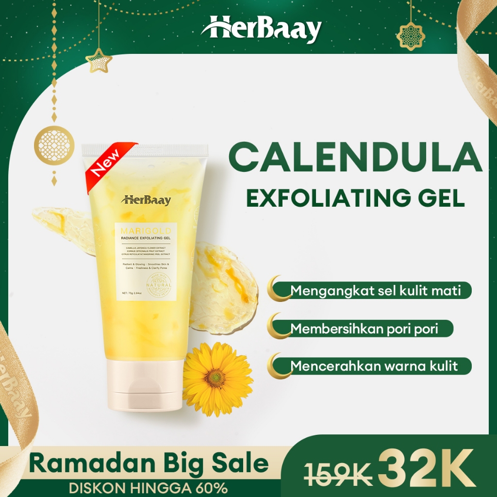 Jual Herbaay Calendula Exfoliating Gel Soothing Marigold Eksfoliasi