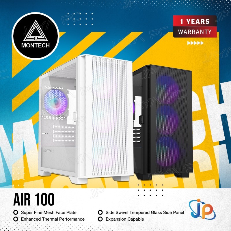 Jual Montech Air 100 ARGB CPU Case - Tempered Glass Chassis | Shopee ...